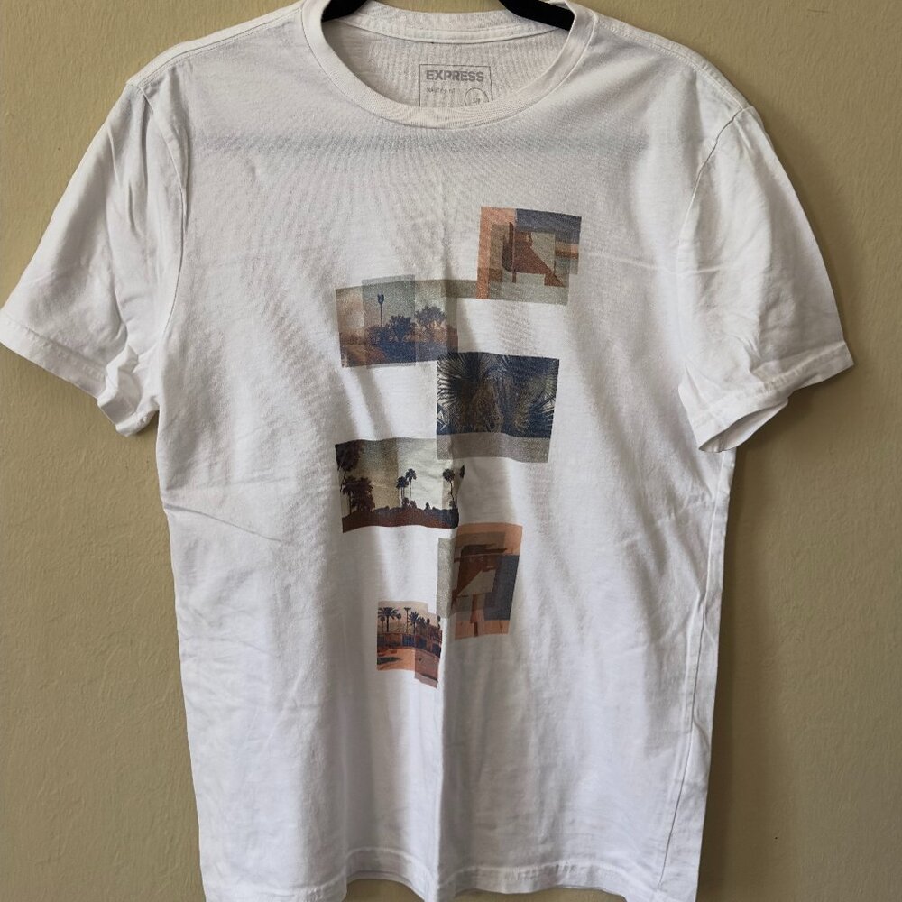 White Checkered Photos Graphic T-Shirt